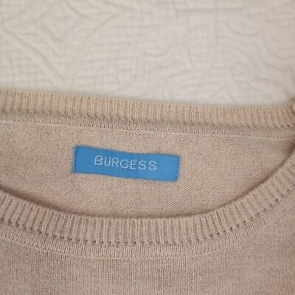 Burgess Beige Sweater With Side Tie Detail Cotton Cashmere Blend Womens Size S - Picture 3 of 8